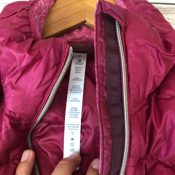 Lululemon Down For a Run Puffer Vest Berry Color - Picture 4 of 7